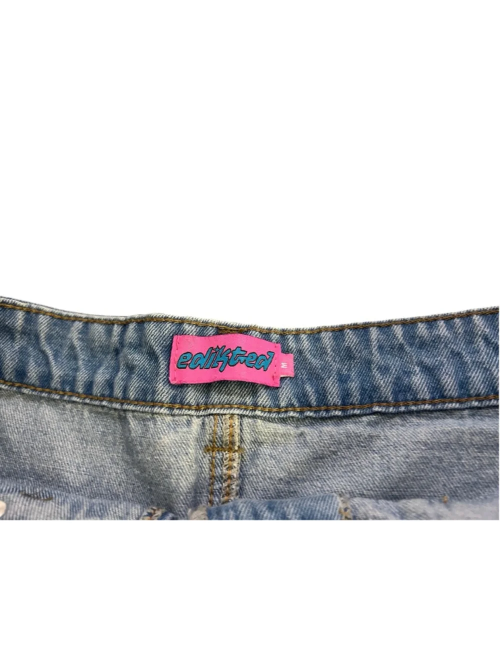 edikted Blue Denim Jean Skirt Shorts M - Picture 3 of 5